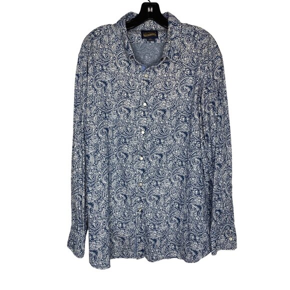Cremieux Men's Premium Denim Paisley Button-Up Shirt Size XXL - Picture 1 of 5